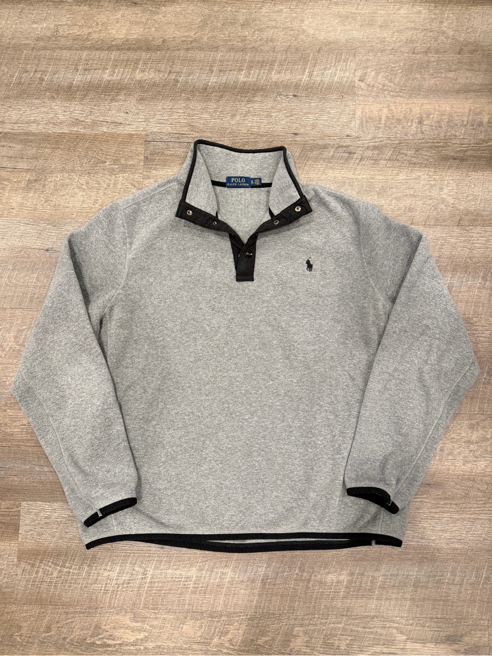 Polo Ralph Lauren Fleece Mock Neck Pullover Sweatshirt Gray Men’s XL Preppy